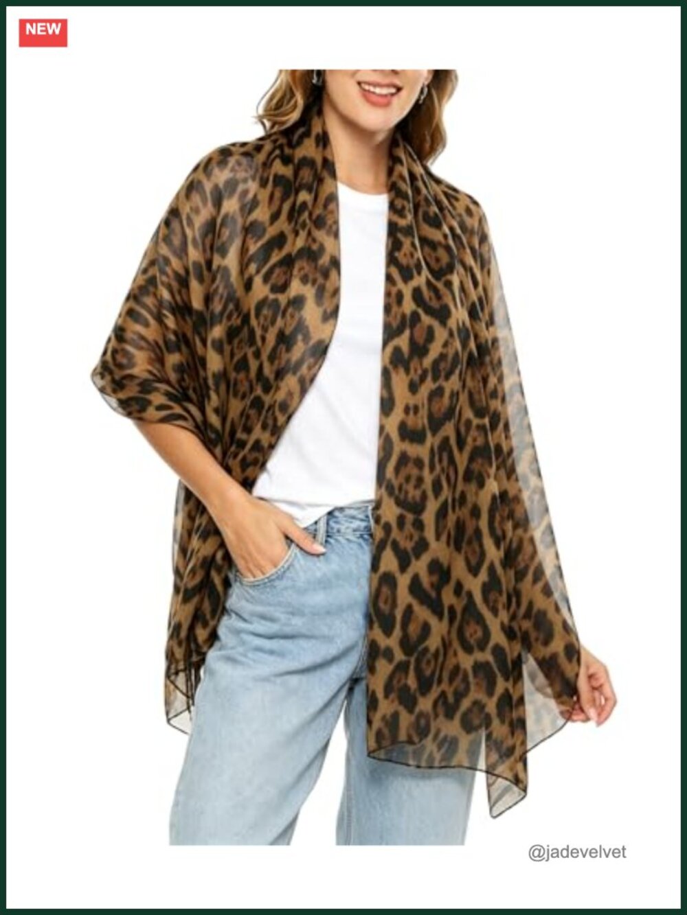 Large Leopard Voile Sheer Shawl Wrap Women Wedding Beach Scarf Head Scarf